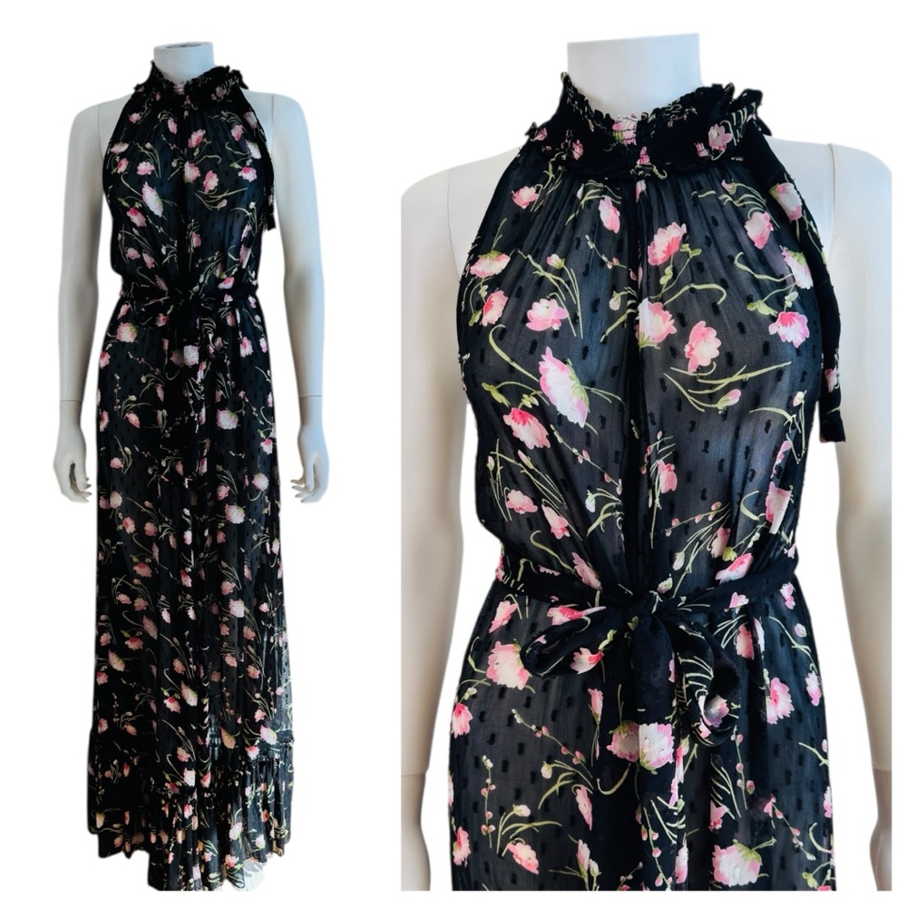 Chic Black Floral Maxi Dress